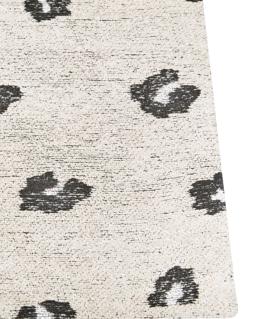 Teppich Baumwolle Hellbeige Tiermotiv 160 X 230 Cm Afis