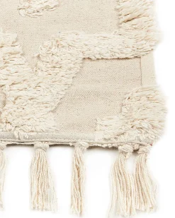Teppich Baumwolle Hellbeige 160 X 230 Cm Geometrisches Muster Kurzflor Itanagar