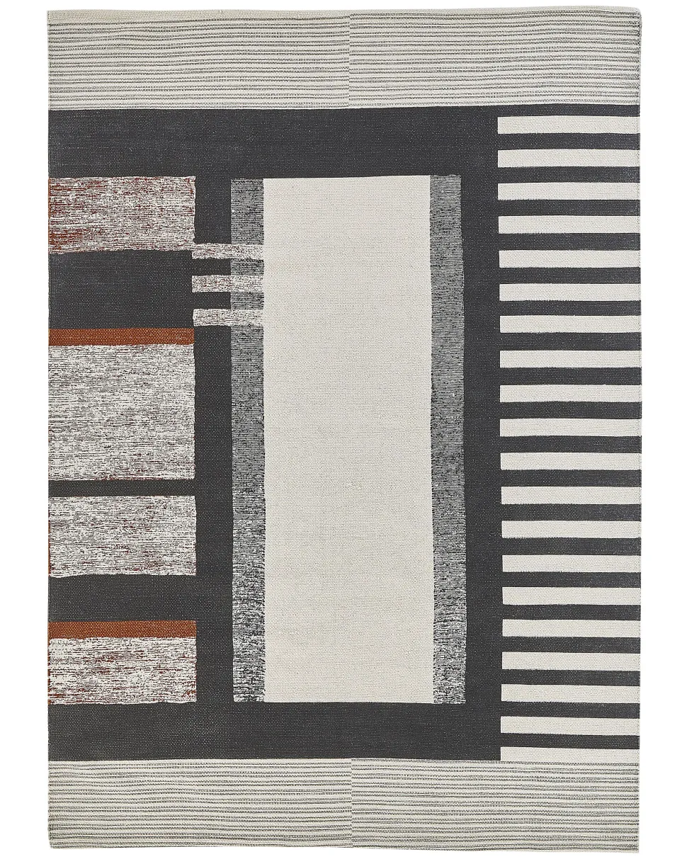 Teppich Baumwolle Mehrfarbig 160 X 230 Cm Abstraktes Muster Kurzflor Kakinada