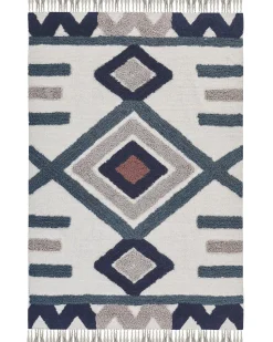 Teppich Baumwolle Mehrfarbig 160 X 230 Cm Geometrisches Muster Fransen Kurzflor Kozlu