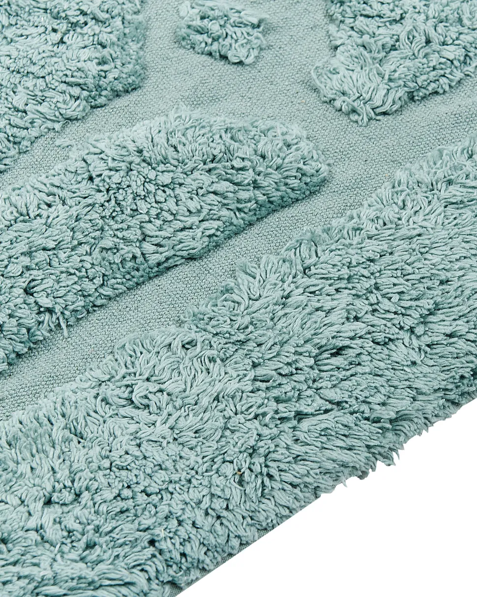Teppich Baumwolle Mintgrun 160 X 230 Cm Geometrisches Muster Kurzflor Sirnak