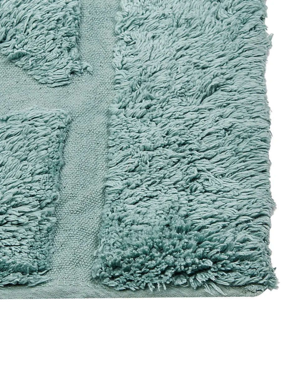 Teppich Baumwolle Mintgrun 160 X 230 Cm Geometrisches Muster Kurzflor Sirnak