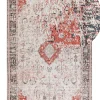 Teppich Baumwolle Rot / Beige 160 X 230 Cm Orientalisches Muster Kurzflor Attera