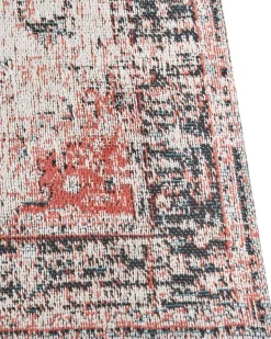 Teppich Baumwolle Rot / Beige 160 X 230 Cm Orientalisches Muster Kurzflor Attera