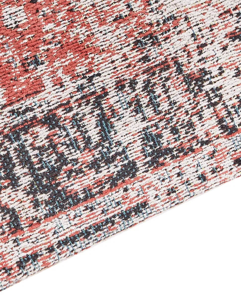 Teppich Baumwolle Rot / Beige 160 X 230 Cm Orientalisches Muster Kurzflor Attera