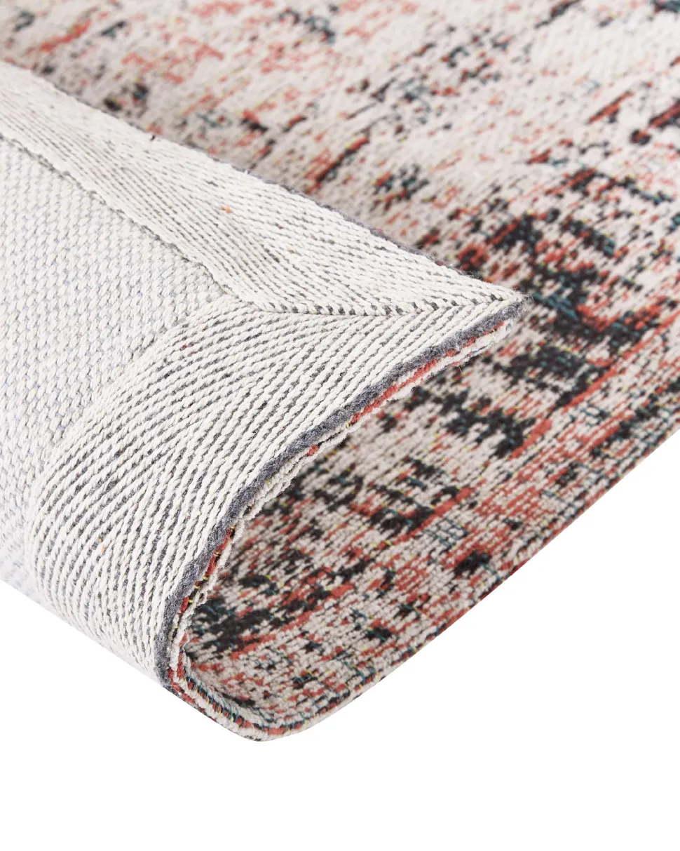 Teppich Baumwolle Rot / Beige 160 X 230 Cm Orientalisches Muster Kurzflor Attera