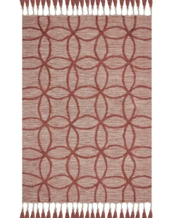 Teppich Baumwolle Rot 160 X 230 Cm Geometrisches Muster Kurzflor Kirsehir