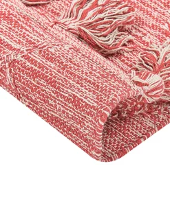 Teppich Baumwolle Rot 160 X 230 Cm Mit Quasten Nigde
