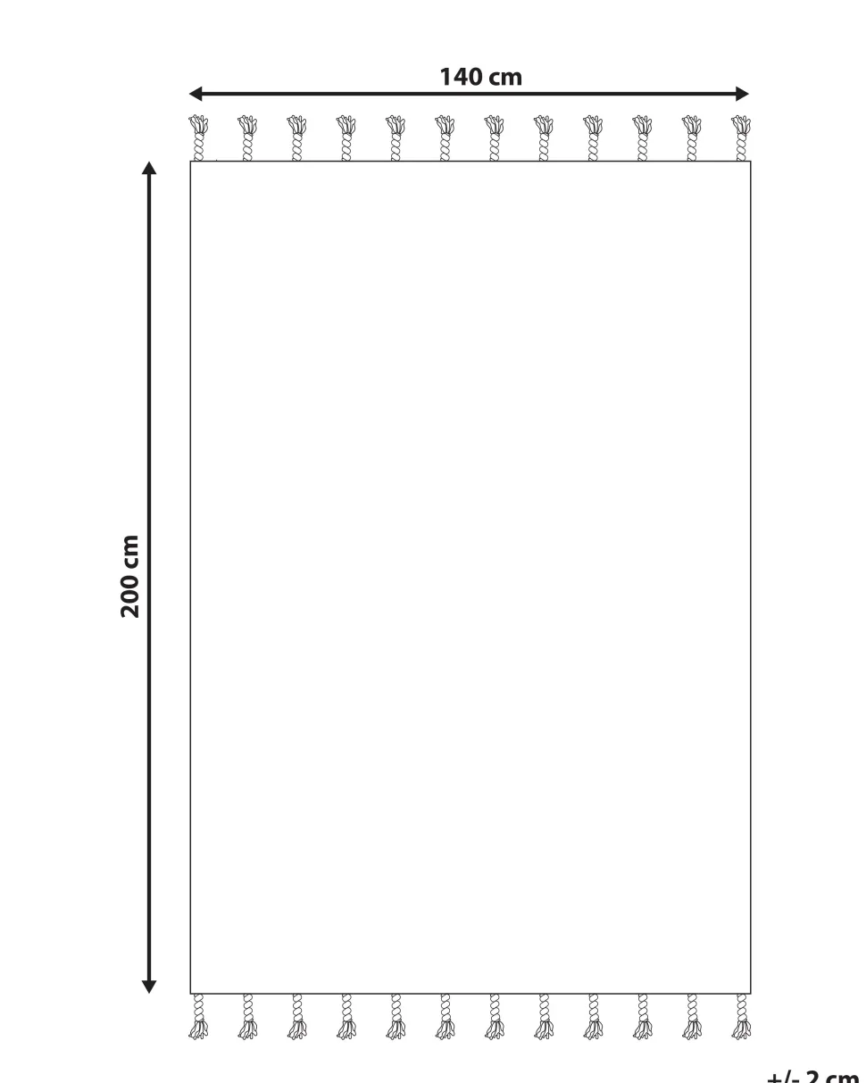 Teppich Baumwolle Weis / Schwarz 140 X 200 Cm Geometrisches Muster Kurzflor Eray