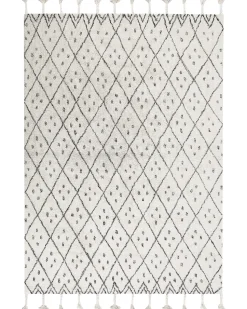 Teppich Baumwolle Weis / Schwarz 160 X 230 Cm Cm Kurzflor Agadir