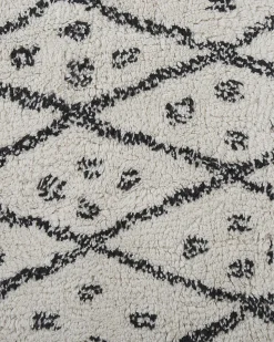 Teppich Baumwolle Weis / Schwarz 160 X 230 Cm Cm Kurzflor Agadir