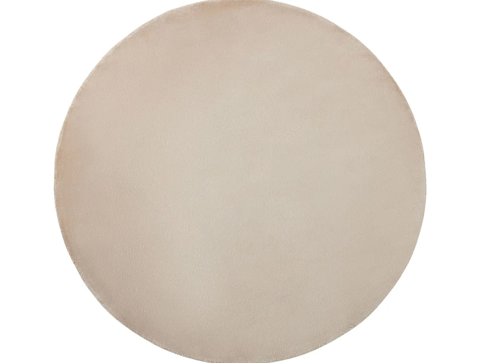 Teppich Beige 140 Cm Rund Kurzflor Gesi Ii
