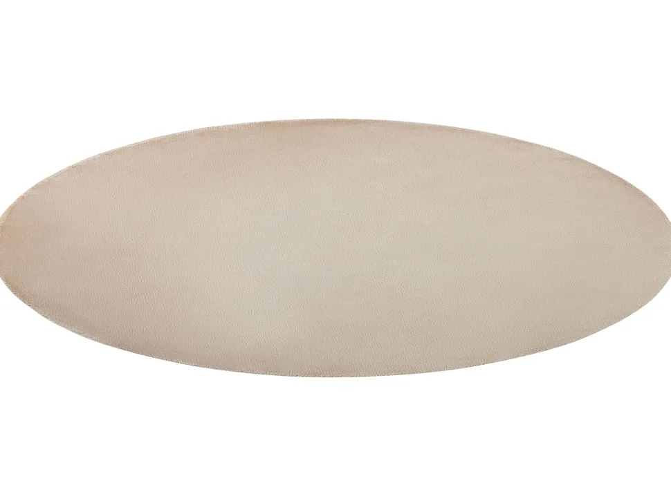 Teppich Beige 140 Cm Rund Kurzflor Gesi Ii