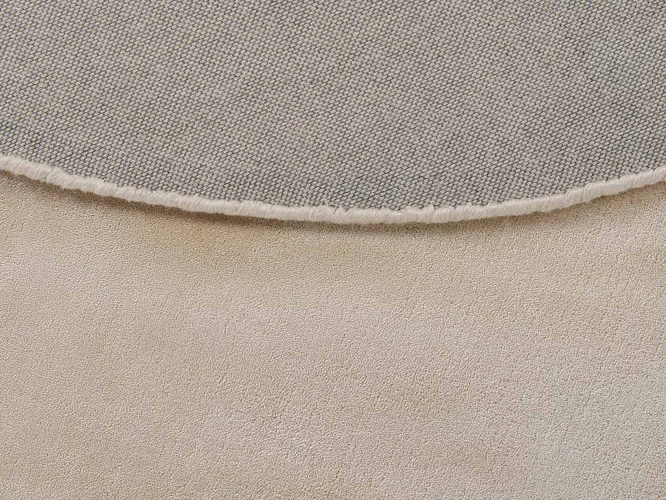 Teppich Beige 140 Cm Rund Kurzflor Gesi Ii