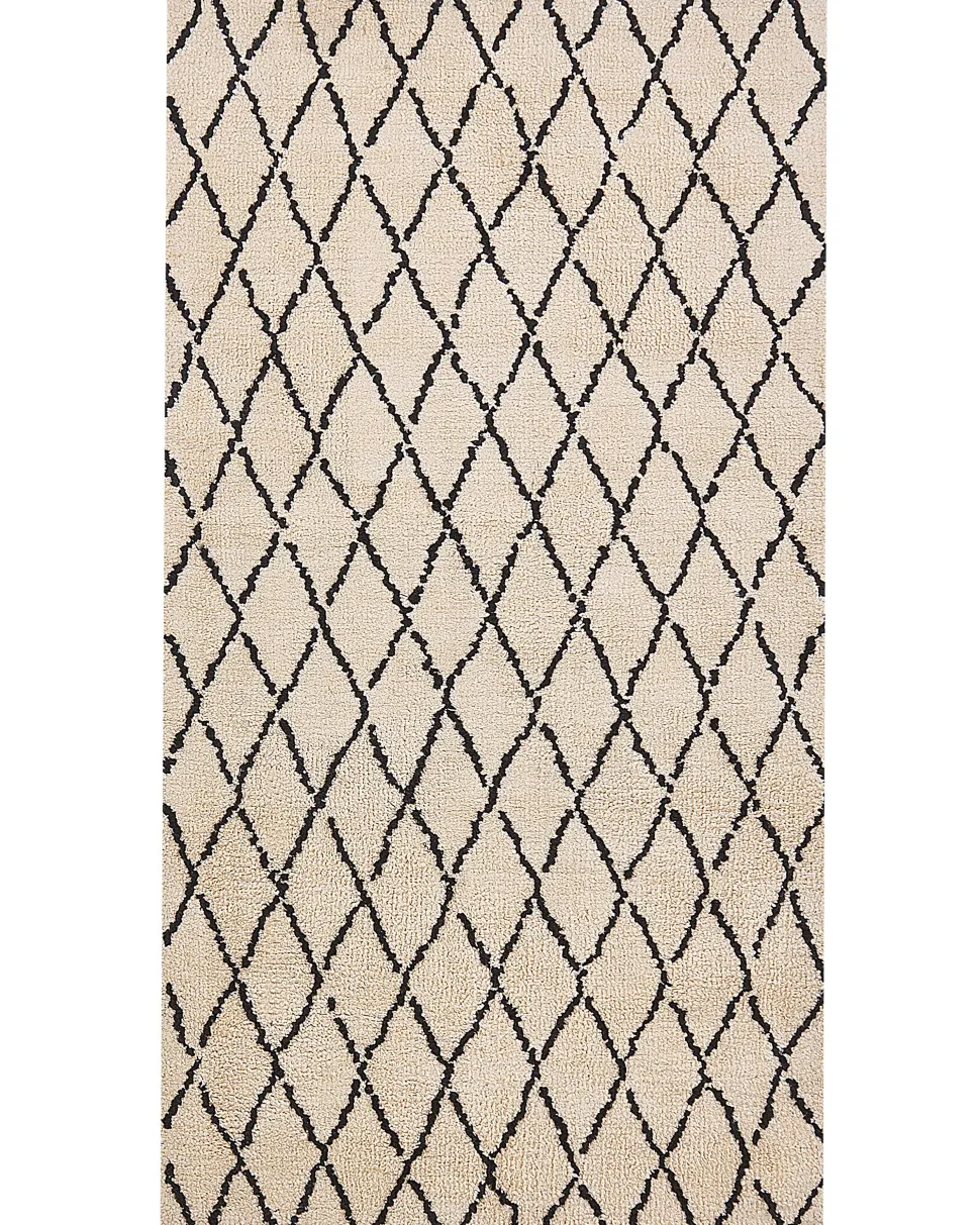 Teppich Beige / Schwarz 80 X 150 Cm Midyat