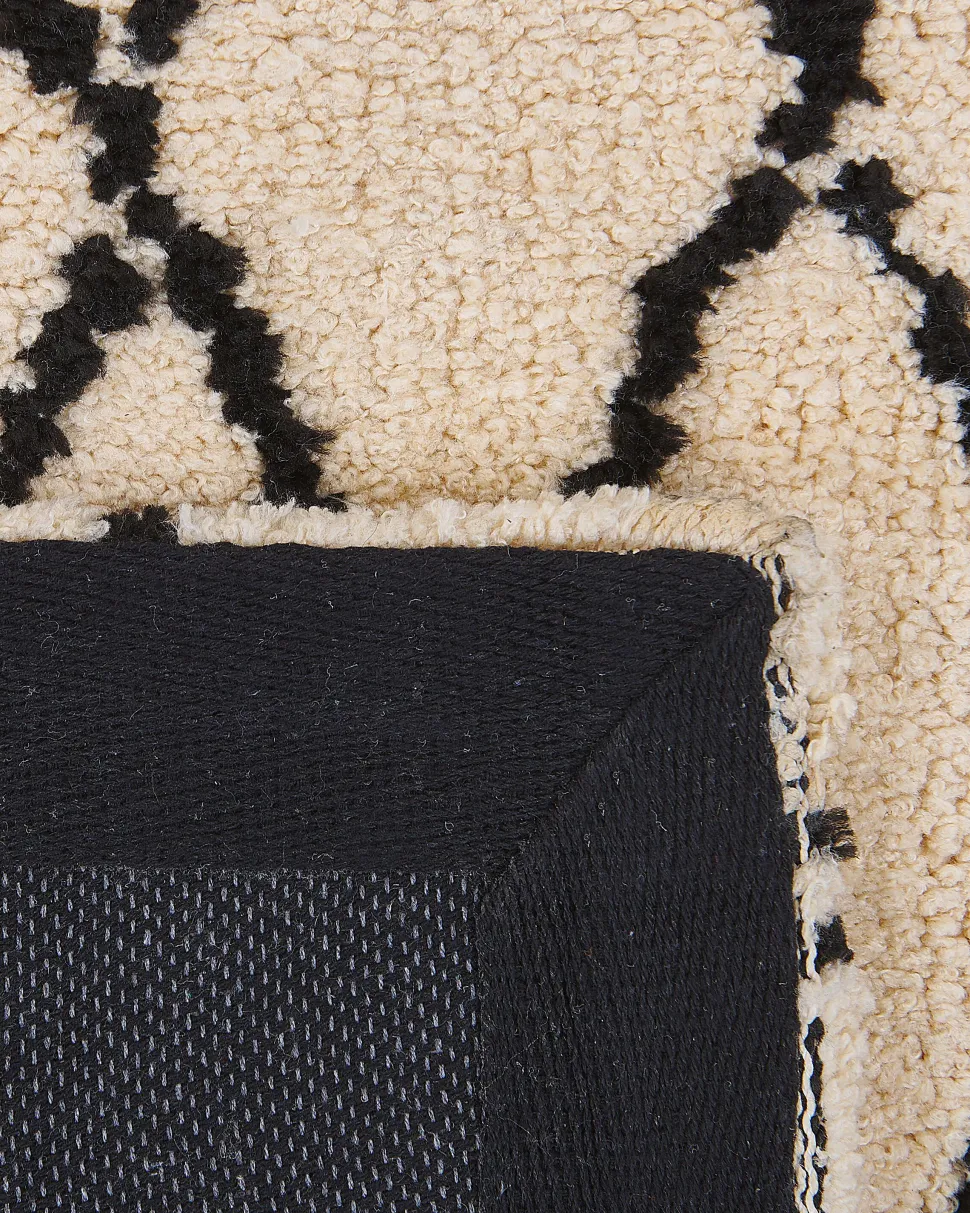 Teppich Beige / Schwarz 80 X 150 Cm Midyat