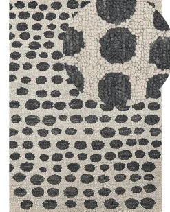 Teppich Beige / Schwarz 160 X 230 Cm Gepunktetes Muster Havran