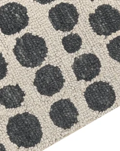 Teppich Beige / Schwarz 160 X 230 Cm Gepunktetes Muster Havran