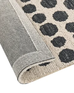Teppich Beige / Schwarz 160 X 230 Cm Gepunktetes Muster Havran