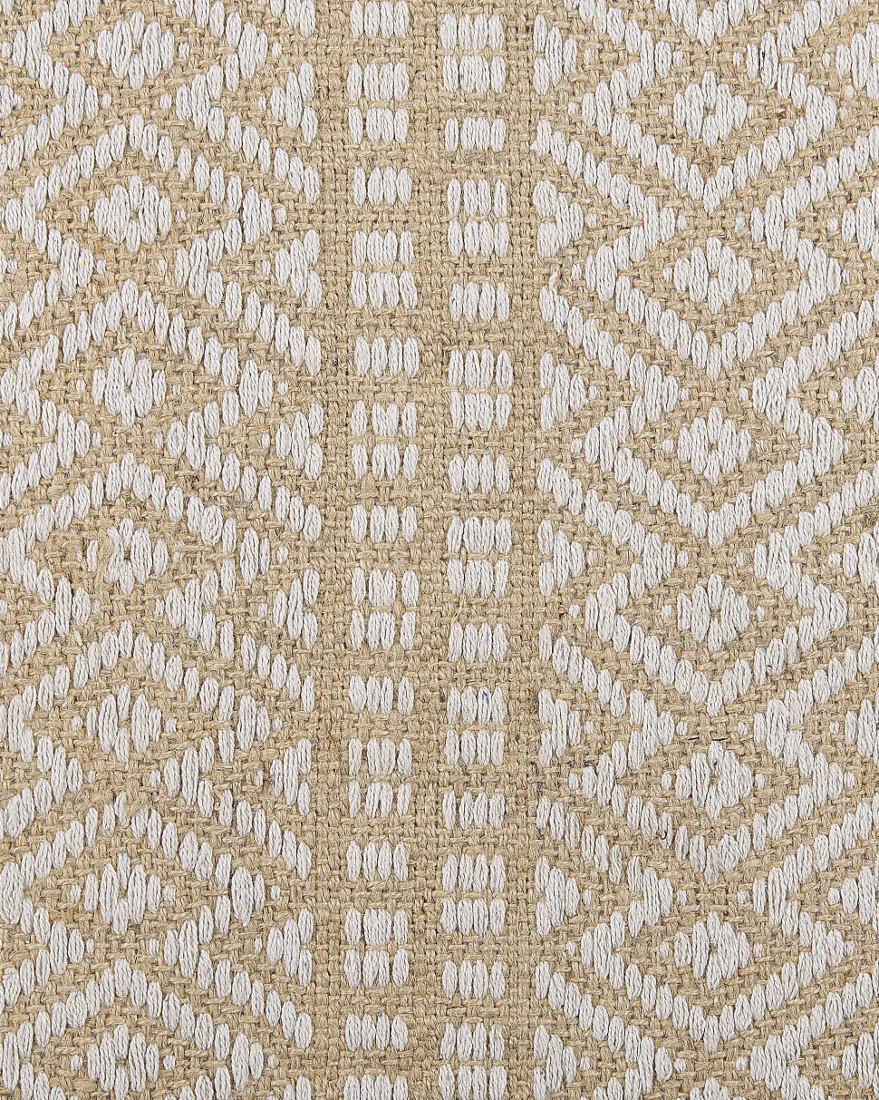 Teppich Beige 140 X 200 Cm Geometrisches Muster Kurzflor Zweiseitig Dortyol