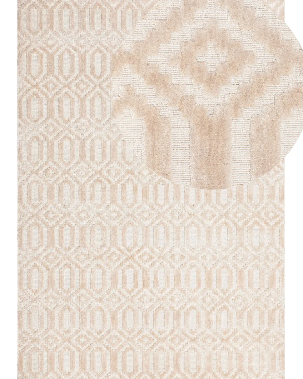 Teppich Beige 160 X 230 Cm Kurzflor Adatepe