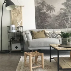 Teppich Beige 140 X 200 Cm Kurzflor Almus