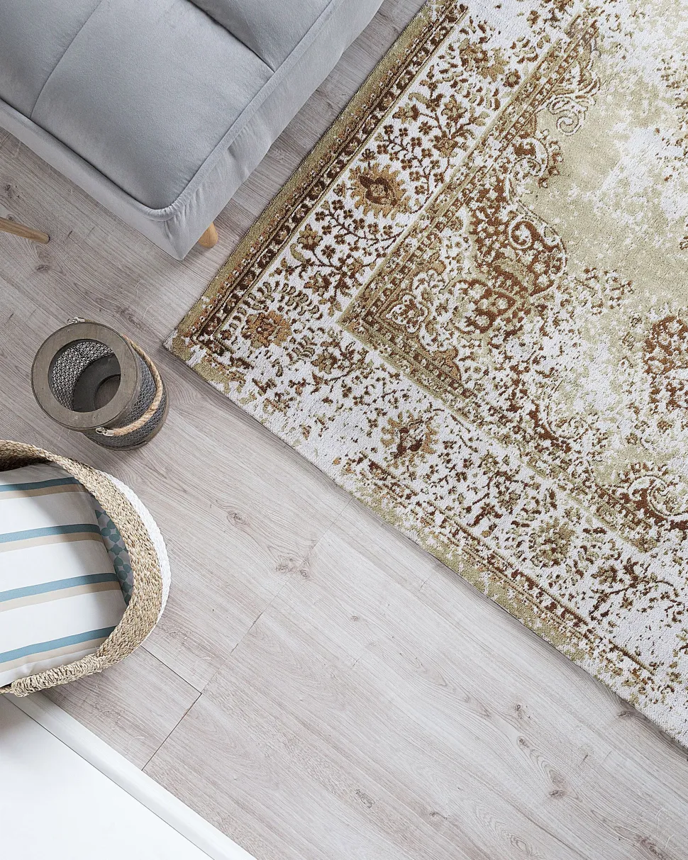 Teppich Beige 140 X 200 Cm Kurzflor Almus