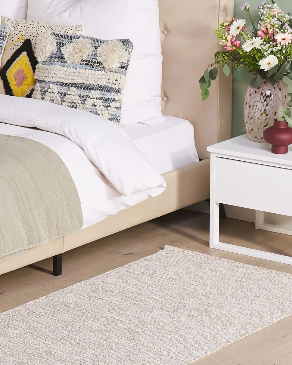 Teppich Beige 80 X 150 Cm Kurzflor Derince
