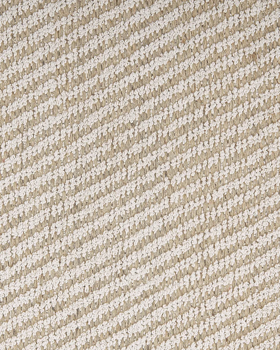 Teppich Beige 140 X 200 Cm Streifenmuster Kurzflor Zweiseitig Aladag