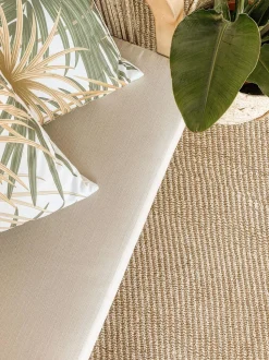 Teppich Beige 140 X 200 Cm Streifenmuster Kurzflor Zweiseitig Aladag