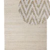 Teppich Beige 140 X 200 Cm Zickzack-Muster Kurzflor Zweiseitig Afrin