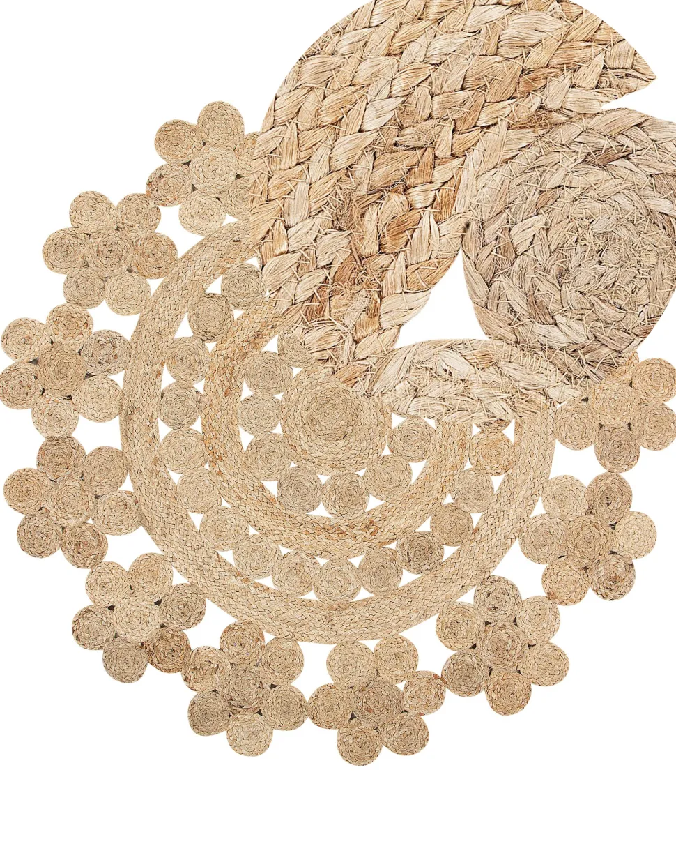 Teppich Beige Jute O 120 Cm Birecik