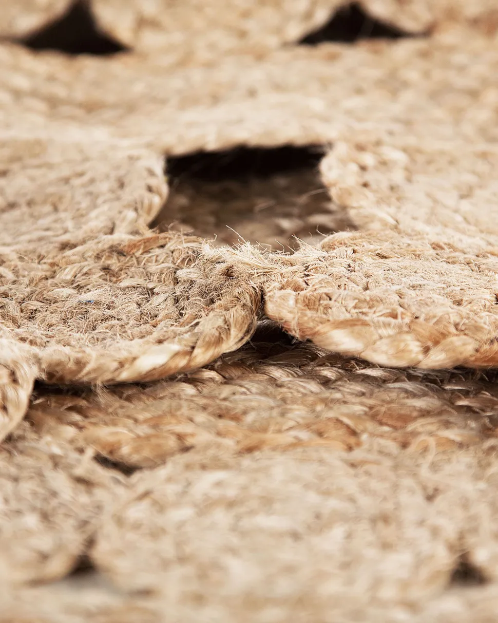Teppich Beige Jute O 120 Cm Birecik