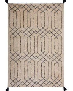 Teppich Beige/Schwarz 160 X 230 Cm Shaggy Maltepe