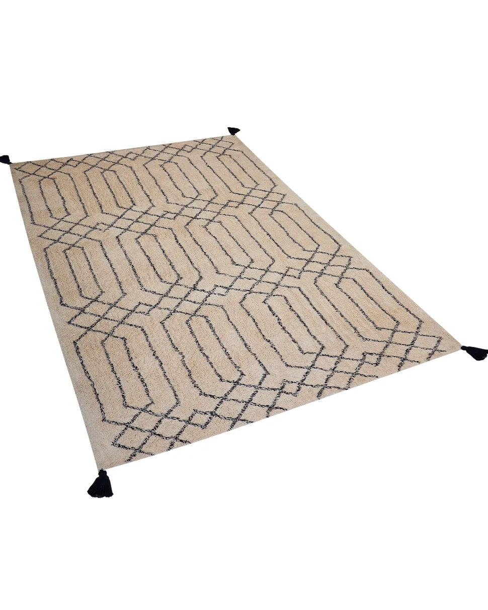 Teppich Beige/Schwarz 160 X 230 Cm Shaggy Maltepe