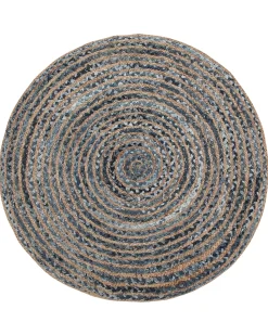 Teppich Blau / Beige O 120 Cm Patchwork Kurzflor Maslak
