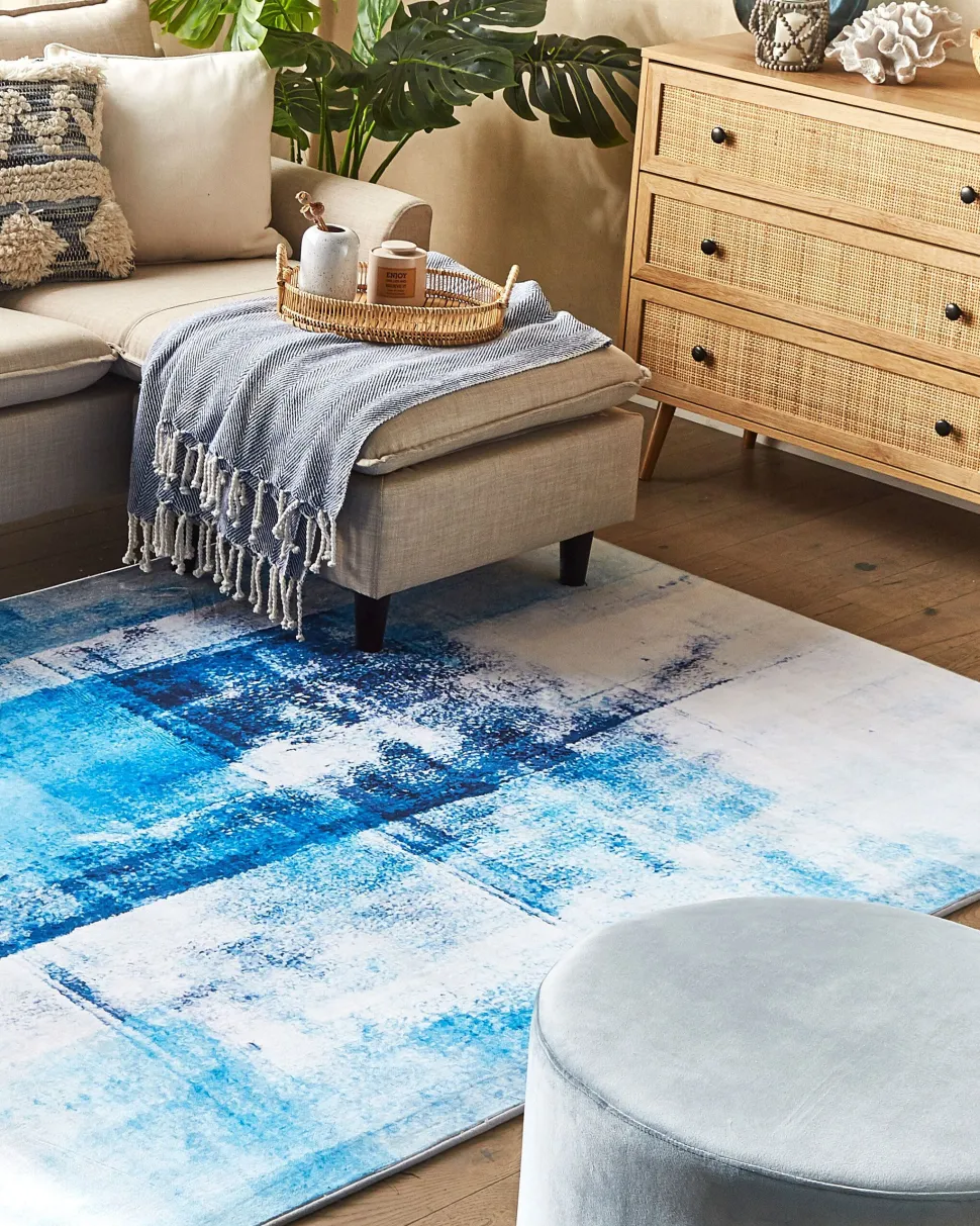 Teppich Blau 160 X 230 Cm Kurzflor Trabzon