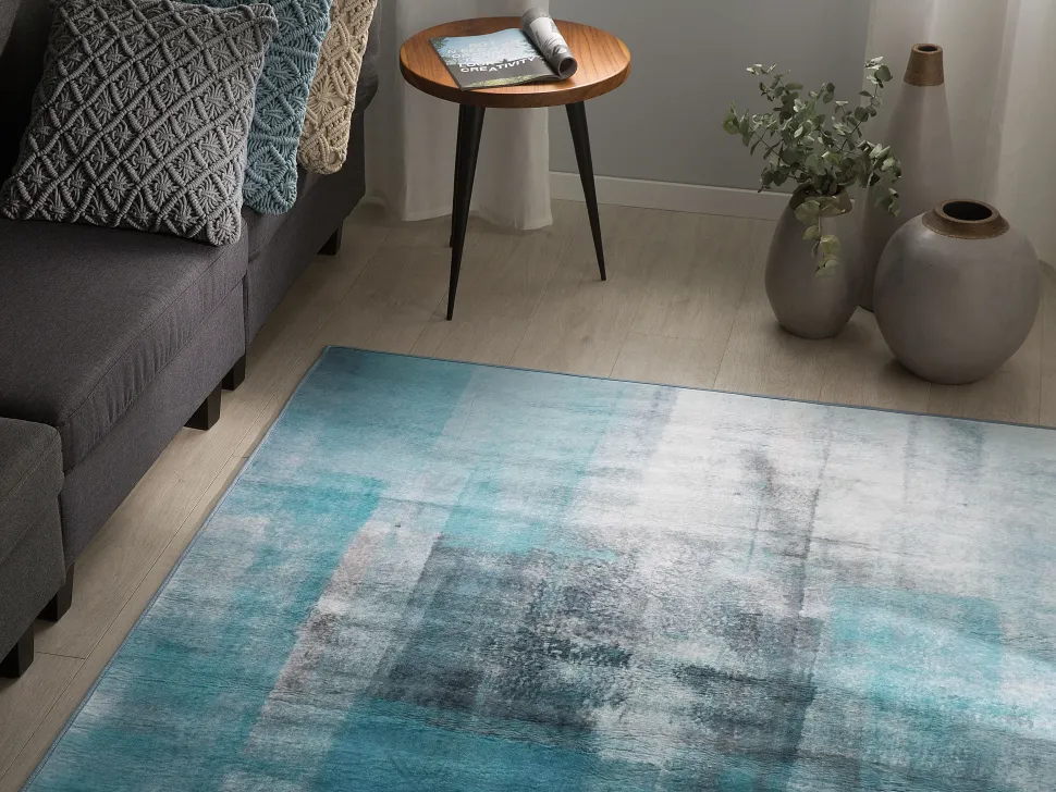 Teppich Blau 160 X 230 Cm Kurzflor Trabzon