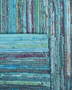 Teppich Blau 140 X 200 Cm Kurzflor Mersin
