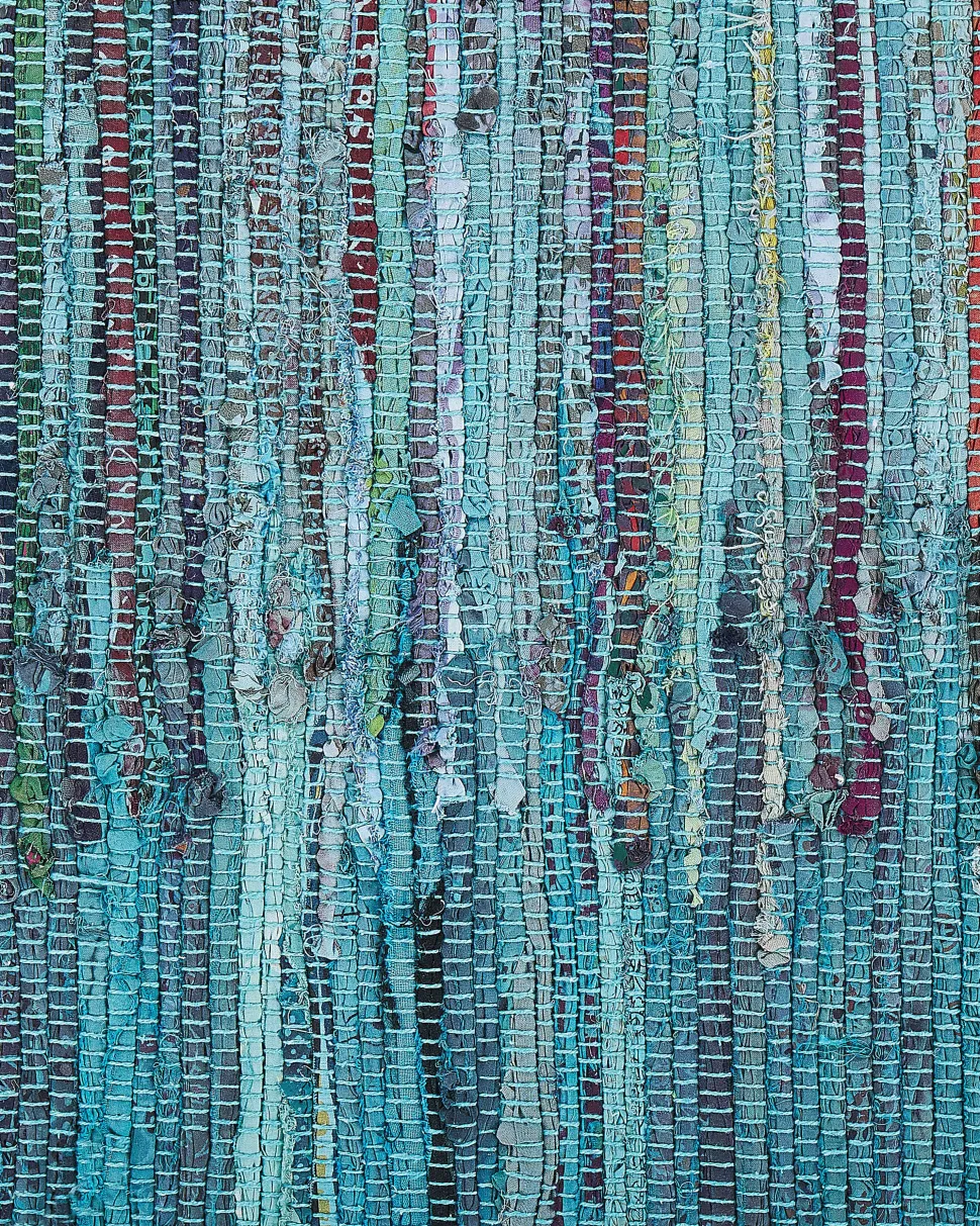 Teppich Blau 140 X 200 Cm Kurzflor Mersin
