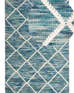 Teppich Blau 160 X 230 Cm Kurzflor Belenli