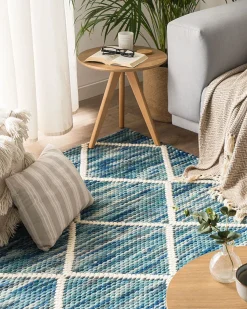 Teppich Blau 160 X 230 Cm Kurzflor Belenli