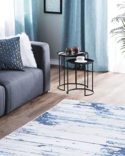 Teppich Blau 160 X 230 Cm Kurzflor Burdur