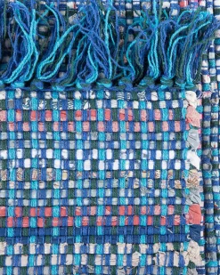 Teppich Blau 140 X 200 Cm Kurzflor Besni