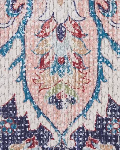 Teppich Blumenmuster Mehrfarbig Mit Fransen 150 X 230 Cm Kurzflor Kelkit