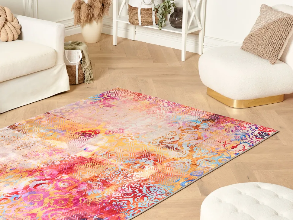 Teppich Bunt 160 X 230 Cm Kurzflor Isparta
