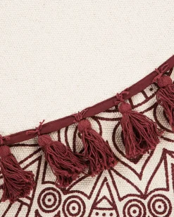 Teppich Creme/Rot O 120 Cm Mandala-Muster Ayakli