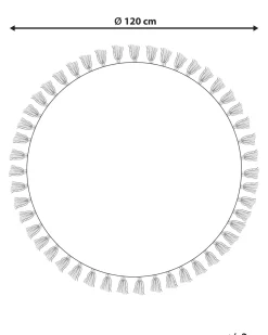 Teppich Creme/Rot O 120 Cm Mandala-Muster Ayakli