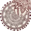 Teppich Creme/Rot O 120 Cm Mandala-Muster Oltu