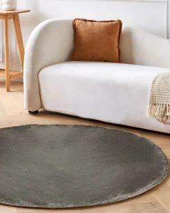 Teppich Dunkelgrau 140 Cm Kurzflor Gesi Ii